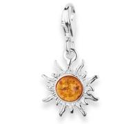 InCollections Damen-Charm-Anhänger Sonne 925 Sterlingsilber Bernstein 0020200010890
