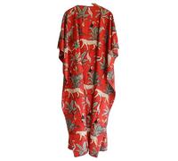 INDACORIFY 100% Baumwoll-Kaftan-Kleid, floral Bedruckte Damen-Schneiderei, handgemachter indischer Langer Kaftan-Anzug, wunderschöner Strand (Design-7)