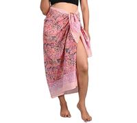INDACORIFY 100% Baumwolle, handbedruckter Sarong für Damen, Badeanzug, Wickelrock, Strand-Bikini-Wickelrock, Pareo-Schal, Stola für Damen (Design-20)