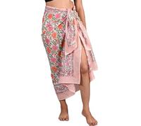 INDACORIFY 100% Baumwolle, handbedruckter Sarong für Damen, Badeanzug, Wickelrock, Strand-Bikini-Wickelrock, Pareo-Schal, Stola für Damen (Design-13)