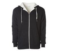 Independent - Unisex Sherpa Lined Zip Hooded Jacket Black - Gr. - XS