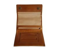 Indian Pearl Echtleder Tabaktasche mit extra Reißverschlußfach I Handgemachter Tabakbeutel I Drehertasche Leder, Tobacco Pouch, Drehbeutel, Drehtabak - Braun