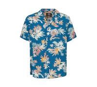 Indicode 20392MM IDMariol Cuba-Shirt Kurzarm Herren Kurzarmhemd Herrenhemd Hemd Bowlinghemd Cuba-Kragen Umlegekragen Regular Fit Hochwertige Viskose-Qualität, Größe:XXL, Farbe:Navy (400)