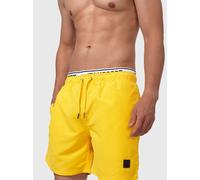 Indicode Herren Solomon Badehose mit 3 Taschen und Tunnelzug | Badeshorts für Männer Lemon Pie, XXL