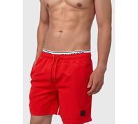 Indicode Herren Solomon Badehose mit 3 Taschen und Tunnelzug | Badeshorts für Männer Goji Berry, S