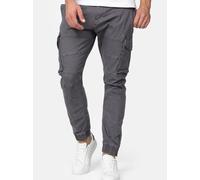 Indicode Herren Alex Cargohose aus Baumwolle mit 6 Taschen | Cargo Chino Hose f. Männer Dk Grey S