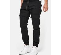 Indicode Herren Dennis Cargohose aus 98% Baumwolle mit 6 Taschen | Cargo Hose für Männer Black, XL