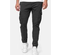 Indicode Herren Alex Cargohose aus Baumwolle mit 6 Taschen | Cargo Chino Hose f. Männer Black, XXL