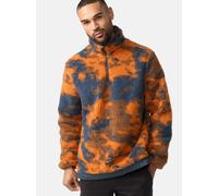 Indicode Herren INSofiane Fleece-Pullover mit Stehkragen & Reißverschluss | Herrenpulli Sweater für Männer Russet Orange, L