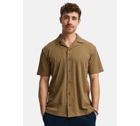 Indicode Herren INCrepe Kurzarmhemd aus 100% Baumwolle | Herrenhemd Kurzarm für Männer Otter, S
