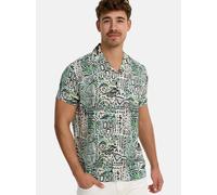 Indicode Herren INMilky Kurzarmhemd mit Kent-Kragen aus Viskose | Herrenhemd für Männer Deep Sea, XXL