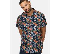 Indicode Herren INPodrick Retro-Hemd mit Muster | Herrenhemd Kurzarm für Männer Navy, S