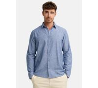 Indicode Hemd Langarm Herren Regular Fit Leinen blau, XXL