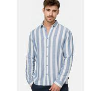 Indicode Herren Brayden Hemd gestreift mit Button-Down-Kragen | Herrenhemd Männerhemd Copen Blue, XXL