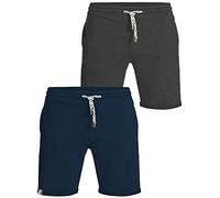 Indicode Herren 2-Pack Eddy 2er-Pack Sweatshorts | Sweat Shorts Sporthose Joggingshorts Navy/Black, 3XL