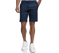 Indicode Herren Aalborg Chino Shorts mit 4 Taschen | Bermuda Herrenshorts Chinoshorts Freizeitshorts Männer Blue Check, XL