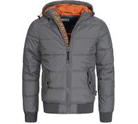 Indicode Herren Adrian Steppjacke Winter in Daunenjacken-Optik mit Kapuze