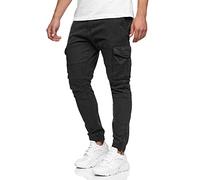 Indicode Herren Alex Cargohose aus Baumwolle mit 6 Taschen | Lange Regular Fit Cargo Hose Baumwollhose Freizeithose Wanderhose Trekkinghose Men Pants Outdoorhose für Männer Black XL