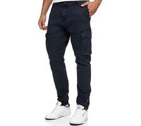 Indicode Herren Alex Cargohose aus Baumwolle mit 6 Taschen | Cargo Chino Hose f. Männer Navy S