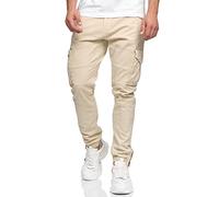 Indicode Herren Alex Cargohose Freizeithose aus 98% Baumwolle mit 6 Taschen