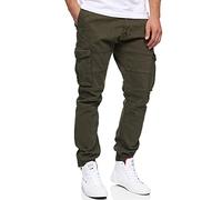Indicode Herren Alex Cargohose Freizeithose aus 98% Baumwolle mit 6 Taschen