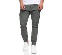 Indicode Herren Alex Cargohose Freizeithose aus 98% Baumwolle mit 6 Taschen