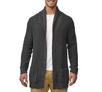 Indicode Herren Anaheim Strickjacke mit 2 aufgesetzten Taschen | Winterjacke Cardigan Dk Grey, XL