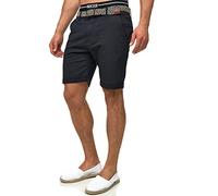 Indicode Herren Baltin Chino Shorts mit 5 Taschen aus 97% Baumwolle | Bermuda Sommershorts für Männer Black, S