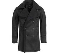 Indicode Herren Barlow Kurzmantel mit breitem Reverskragen und Teddyfleece | Klassischer Herrenmantel mit Knopfleiste, Herrenjacke, Businessmantel, Winterjacke, gefütterter Wintermantel für Männer