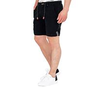 Indicode Herren Beauvals Shorts aus Baumwolle & Leinen | Herrenshorts Bermuda für Männer Black, XXL