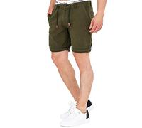 Indicode Herren Beauvals Shorts aus Baumwolle & Leinen | Herrenshorts Bermuda für Männer Dark Olive, XXL