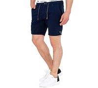 Indicode Herren Beauvals Shorts aus Baumwolle & Leinen | Herrenshorts Bermuda für Männer Navy, XL