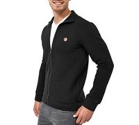 Indicode Herren Bermie Sweatjacke mit Stehkragen | Cardigan Herrenjacke Sweater Männer Black, M