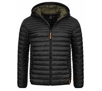 Indicode Herren Bowers Steppjacke in Daunenjacken-Optik | Winterjacke Übergangsjacke S, Black