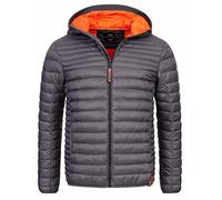 Indicode Herren Bowers Steppjacke in Daunenjacken-Optik | Winterjacke Übergangsjacke Dk Grey XL