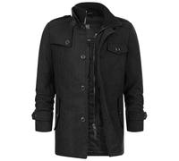 Indicode Herren Brandon Kurzmantel mit Stehkragen | Herrenmantel Wollmantel Mantel Männer Charcoal Mix, L