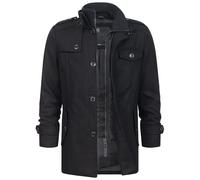 Indicode Herren Brandon Winter-Wollmantel warmer Kurzmantel mit Stehkragen
