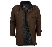 Indicode Herren Brandon Winter-Wollmantel warmer Kurzmantel mit Stehkragen