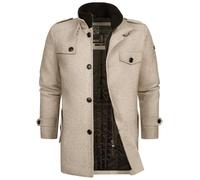Indicode Herren Brandon Winter-Wollmantel warmer Kurzmantel mit Stehkragen