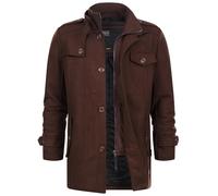 Indicode Herren Brandon Winter-Wollmantel warmer Kurzmantel mit Stehkragen