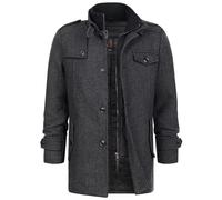 Indicode Herren Brandon Winter-Wollmantel warmer Kurzmantel mit Stehkragen