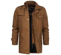 Indicode Herren Brandon Winter-Wollmantel warmer Kurzmantel mit Stehkragen