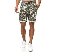 Indicode Herren Brayan Chino Shorts mit 4 Taschen | Chinoshorts Herrenshorts für Männer Army, M