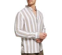 Indicode Herren Brayden Hemd gestreift mit Button-Down-Kragen | Herrenhemd Männerhemd Covert Green, XXL