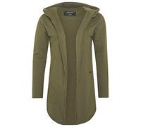 Indicode Herren Brekstad Oversize Sweatjacke mit Kapuze aus Baumwolle | Sweater Männer Dark Olive, XS