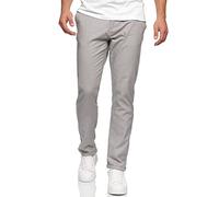 Indicode Herren Bryne Stoffhose aus Baumwolle & Leinen | Herrenhose Freizeithose Männer Lt Grey, L