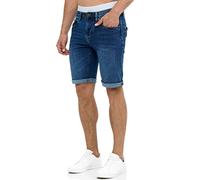 Indicode Herren Caden Jeans Shorts mit 5 Taschen | Herrenshorts Used Look für Männer Medium Indigo - Normal, M
