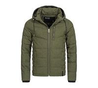 Indicode Herren Circus Steppjacke Daunenjacken-Optik mit abnehmbarer Kapuze | Leichte Steppjacke im Daunenlook, Herrenjacke, Regenjacke, Outdoorjacke, vielseitige Übergangsjacke für Männer