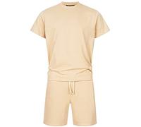 Indicode Herren Comfy Shorts & Shirt Set | Sweatshorts & T-Shirt Bundle aus Baumwollmischung Irish Cream, L