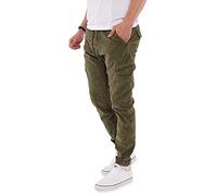 Indicode Herren Cord Hose Cargohose Sydney Baumwolle Cordhose Chino Jogger (Army, XL)